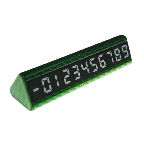 Carbon Fiber Phone Number Plate (Polish Green) 停車電話號碼牌