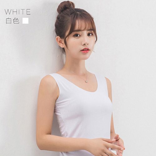 Modal Cllulose Fiber Seamless Vest (White) 短袖背心