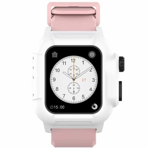 Apple Watch Protective Diving Strap (Pink Strap, White Case) 防水錶帶