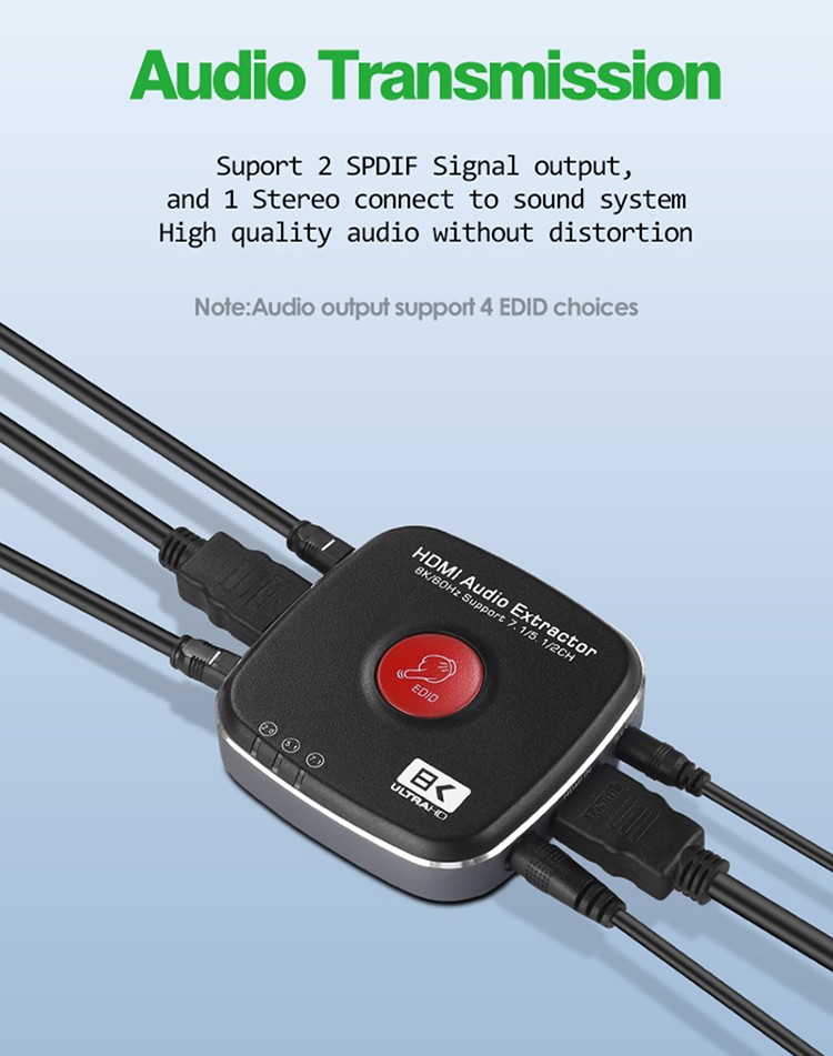 8K Ultra HD HDMI 2.1 Audio Extractor -