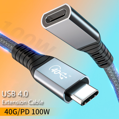 USB 4.0 Type C 100W 40Gbps 8K Video Data Charging Extension Cable 延長線