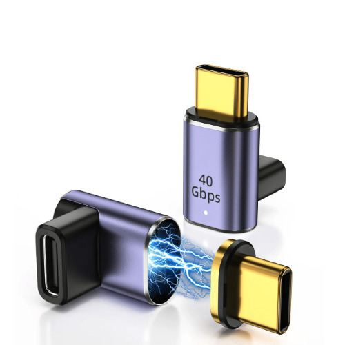 8K PD 100W 40Gpbs USB Magnetic Type C 90° Right Angle Adapter 轉頭