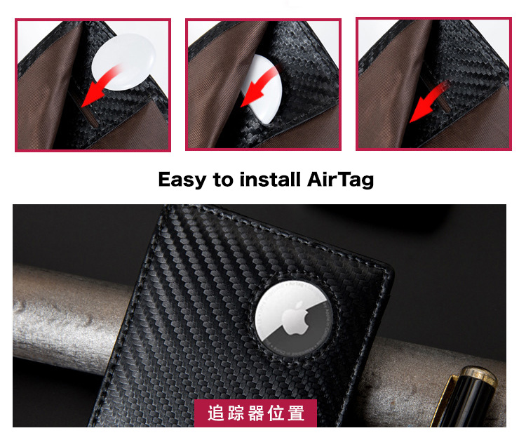 Premium RFID Blocking Leather Wallet for AirTag - Image 9